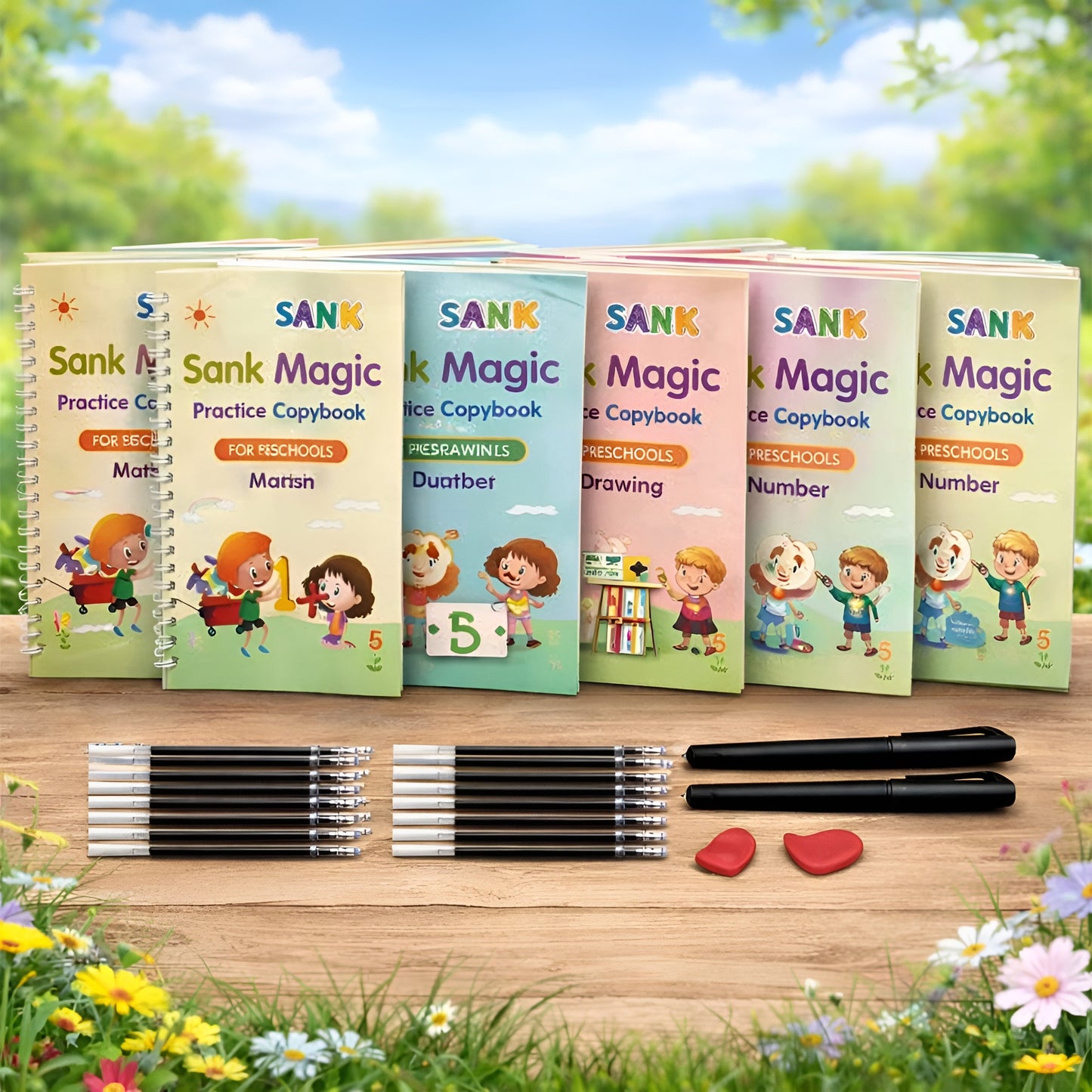 Magic Book (8 Book + 20 Refill+2 Pen+2 Grip)