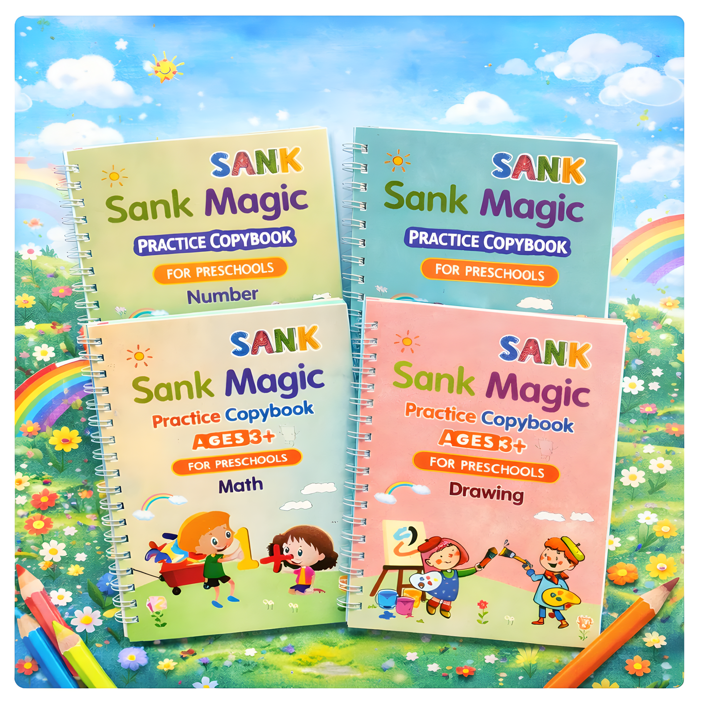Magic Book (8 Book + 20 Refill+2 Pen+2 Grip)